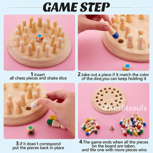 ThinkerTrove™ - Wooden Memory Chess Game
