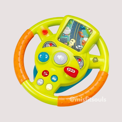 Misfit Toy Steering Wheel with Automatic Gears Lights and Music for Kids