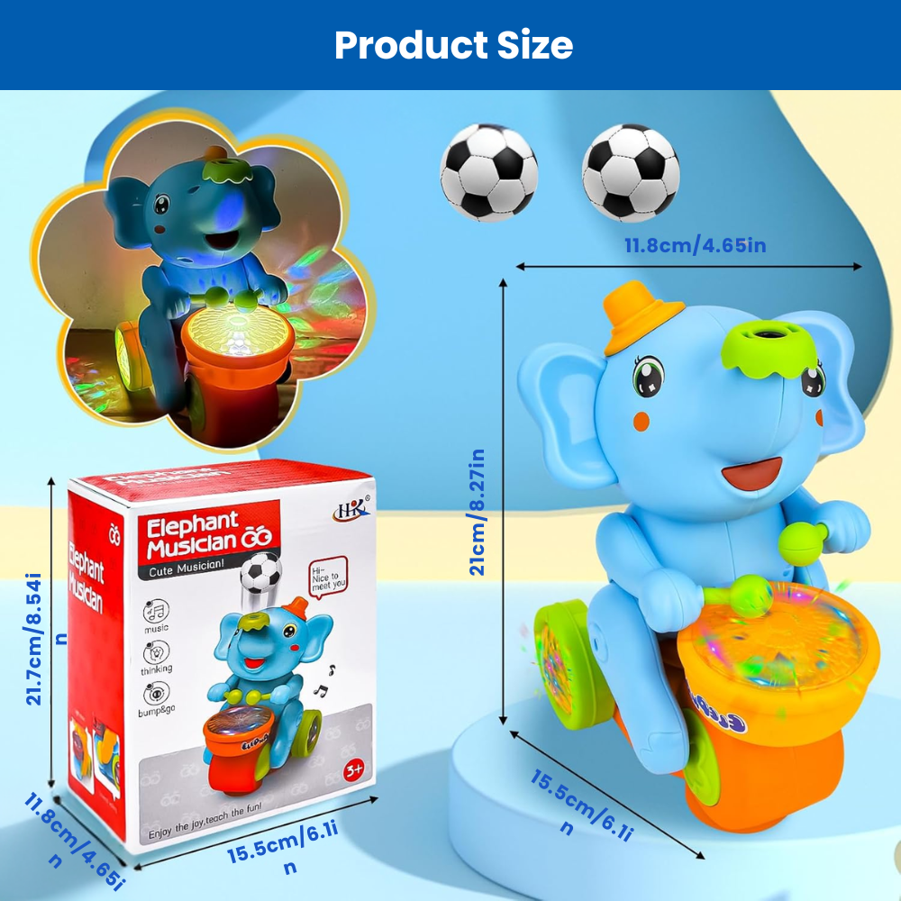 Misfit Doodle Drummer™ – Musical Elephant with Vibrant Light Effect & Musical Sound