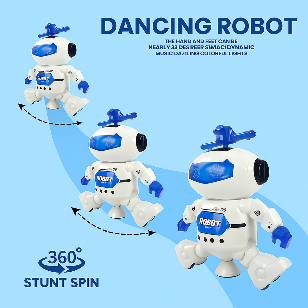 Misfit SpinnyBot™ Dancing Toy with Vibrant Light Effect & Musical Sound