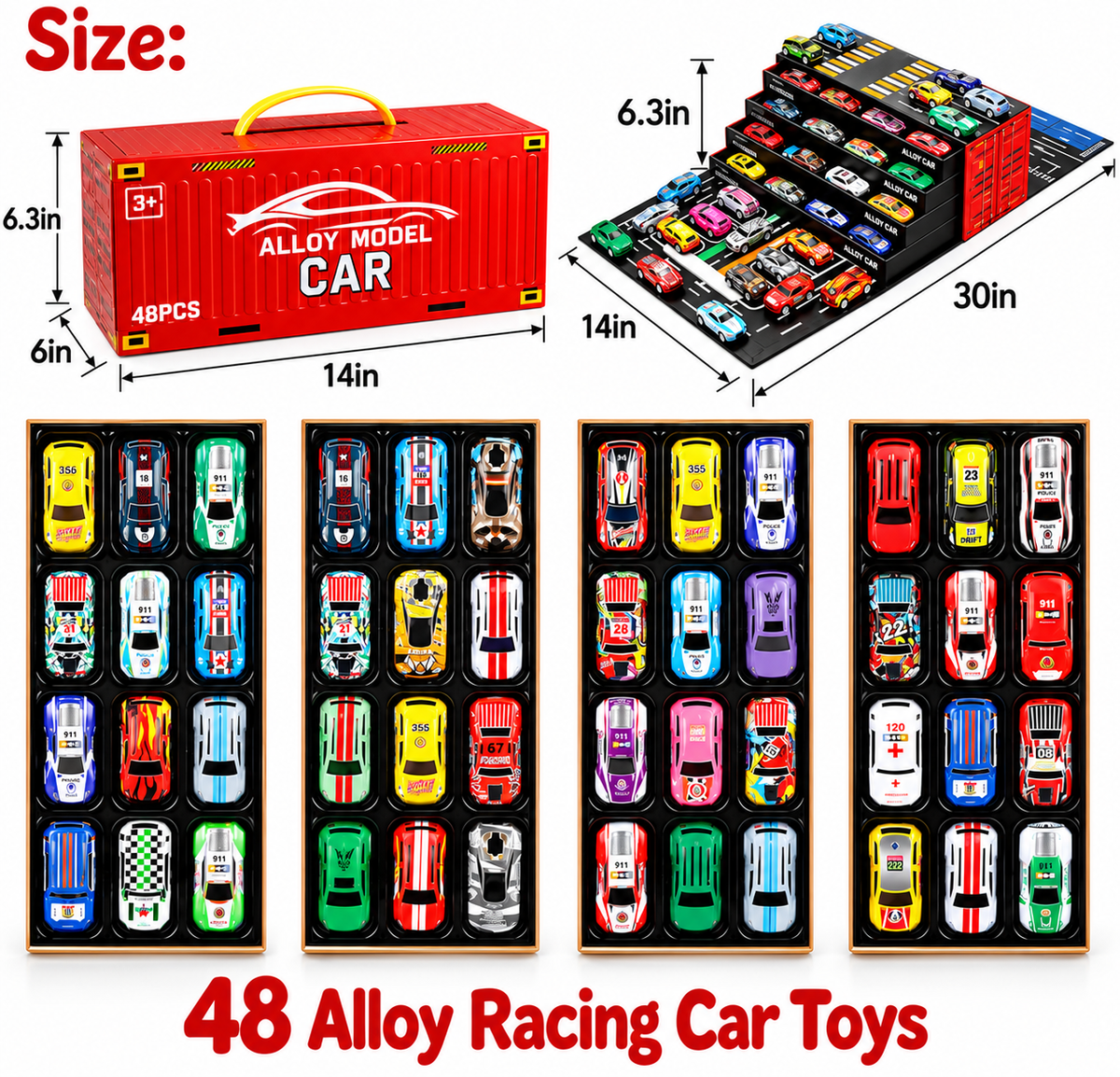 Misfit TurboTrack 48-Piece Die-Cast Car Collection with Storage Box