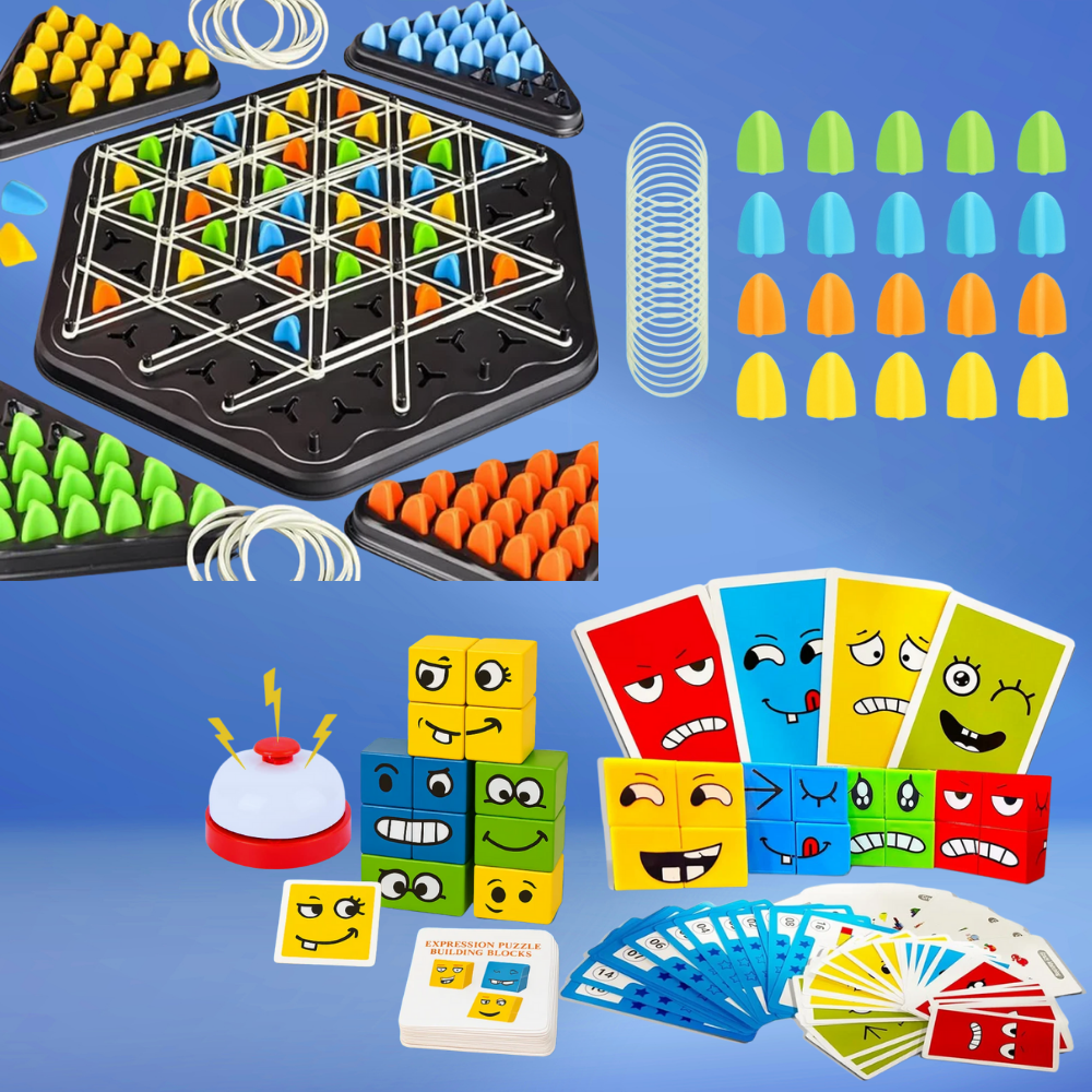 2-in-1 Puzzle and Board Games For Kids & Family