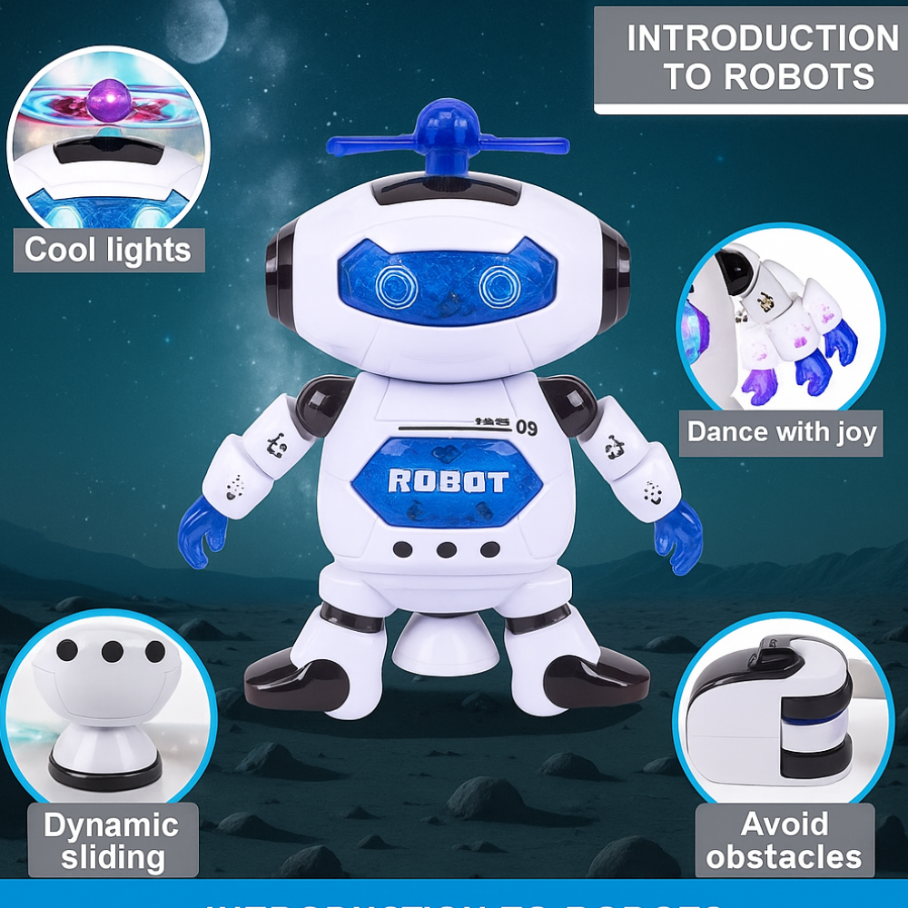 Misfit SpinnyBot™ Dancing Toy with Vibrant Light Effect & Musical Sound