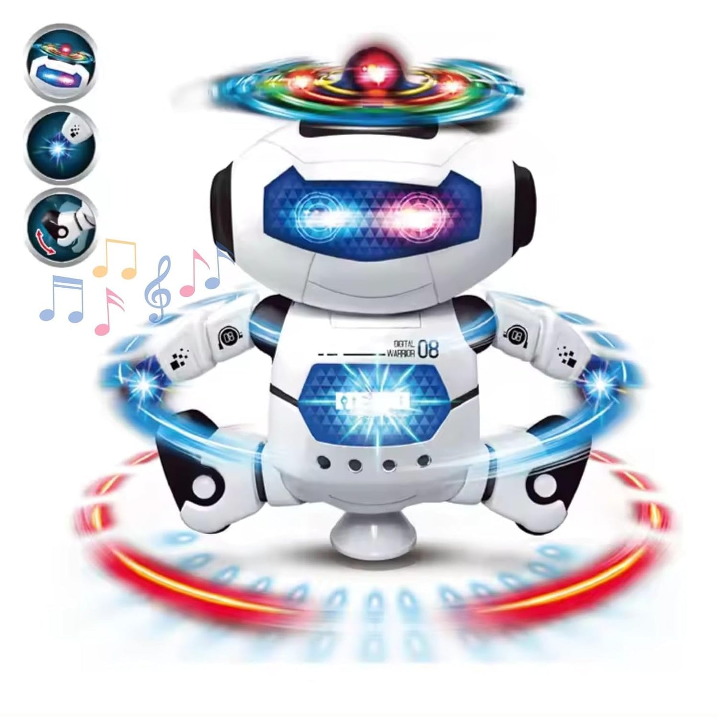Misfit SpinnyBot™ Dancing Toy with Vibrant Light Effect & Musical Sound