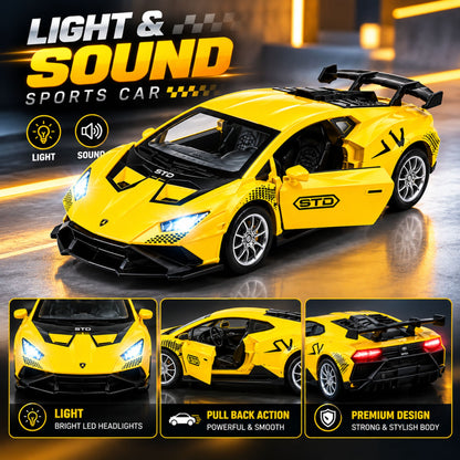 Misfit Die-Cast Lamborghini Huracán STO-Style Sports Car | Pull Back Action