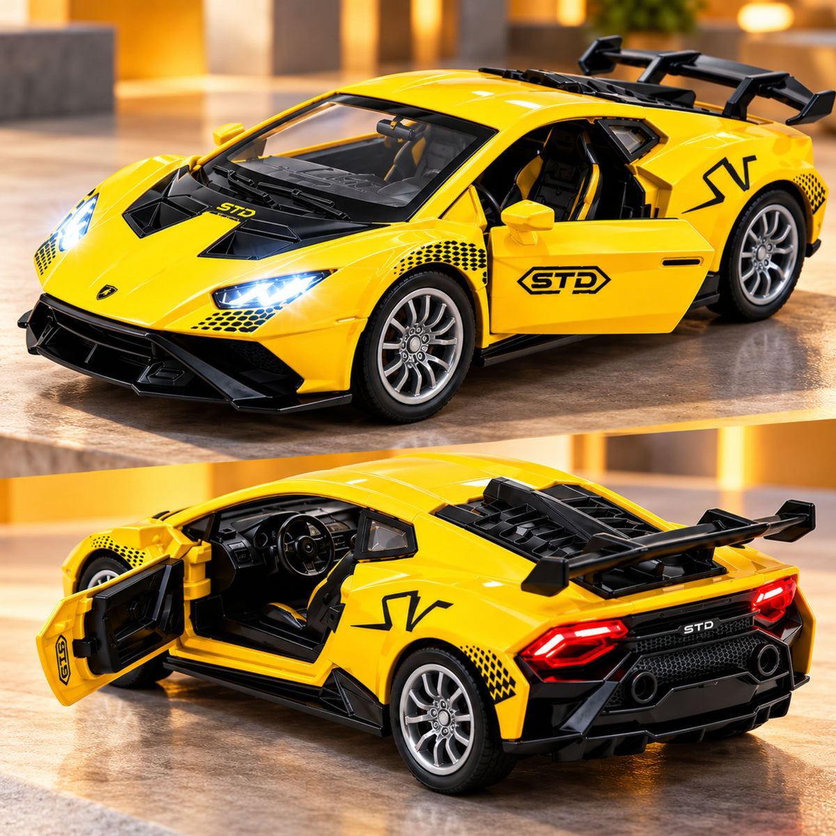 Misfit Die-Cast Lamborghini Huracán STO-Style Sports Car | Pull Back Action