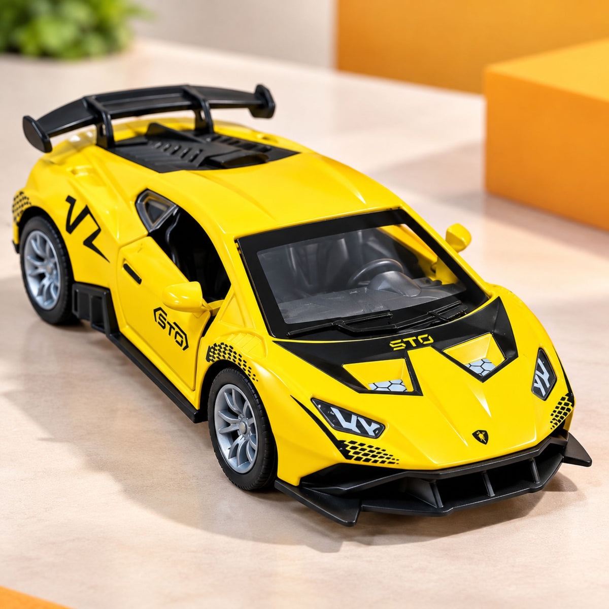 Misfit Die-Cast Lamborghini Huracán STO-Style Sports Car | Pull Back Action