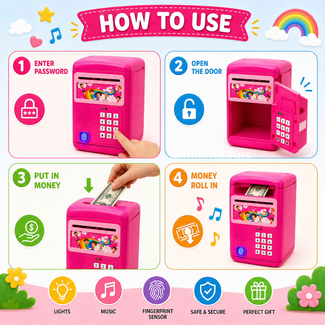 Misfit Piggy Bank™- With Fun Music Mode