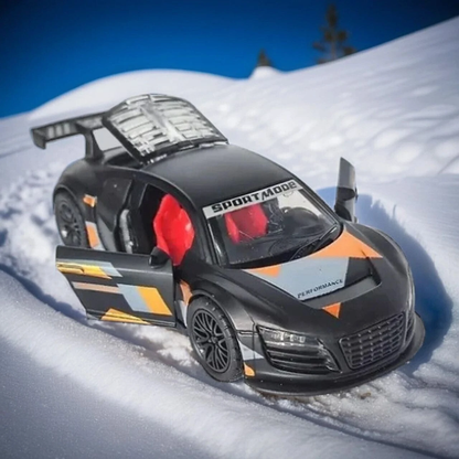 Misfit Die-Cast Audi R8 Black Metal Car Toy for Kids | Pull Back Action