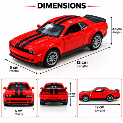 Misfit Die-Cast Dodge Challenger SRT Hellcat Car Toy | Pull-Back Action