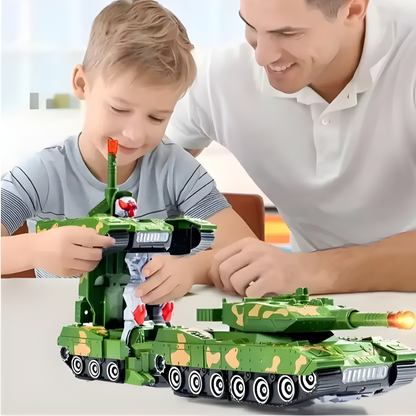 Misfit 2-in-1 Transforming Army Tank Robot with Lights, Music & Bump Function