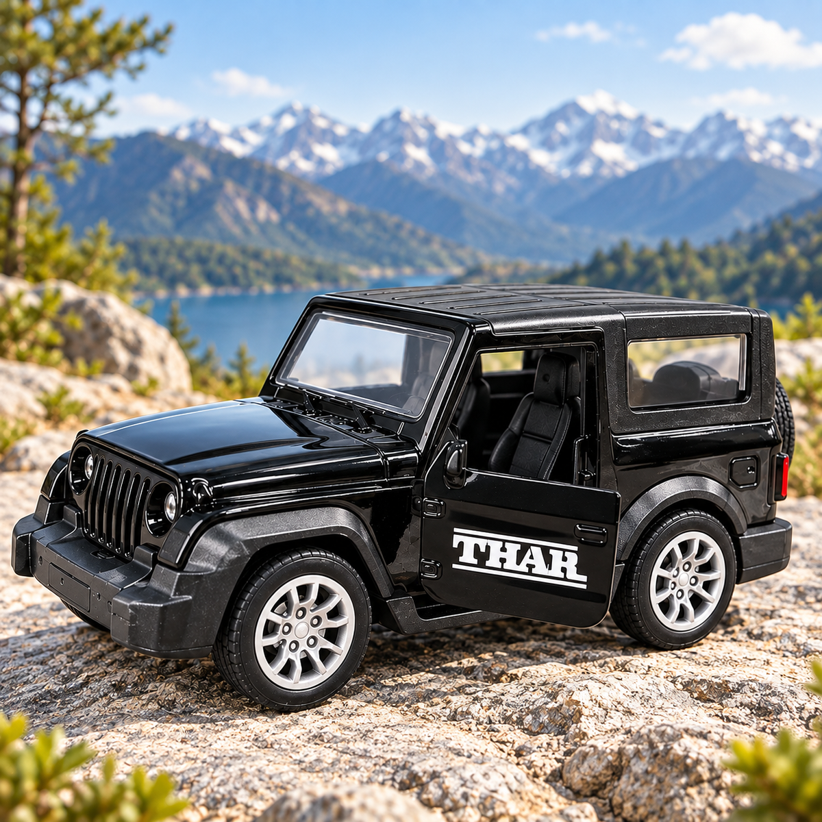 Misfit Die-Cast  Black Thar SUV Metal Car Toy for Kids | Pull Back Action