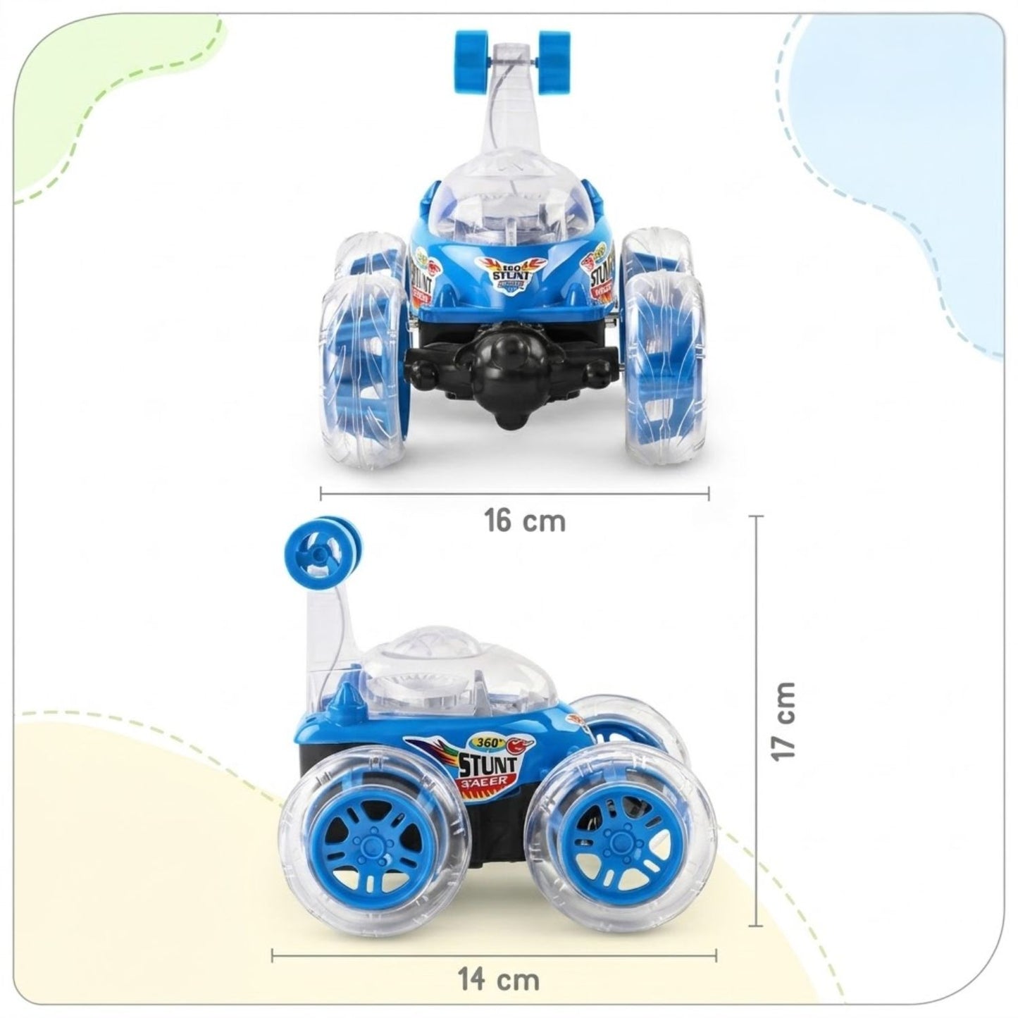 MagicWheels™ Rechargeable 360° Stunt Car Toy with Remote & USB Cable