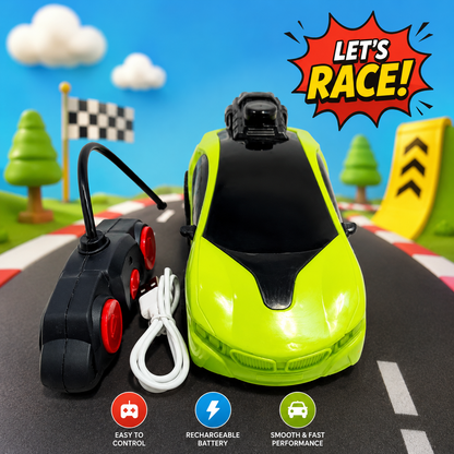 Misfit Turbo Racer RC Car with Remote Control, Rechargeable Battery & LED Lights