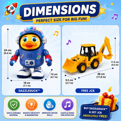 DazzleDuck™ Musical Dancing Duck Toy + FREE JCB Toy! 🚜✨