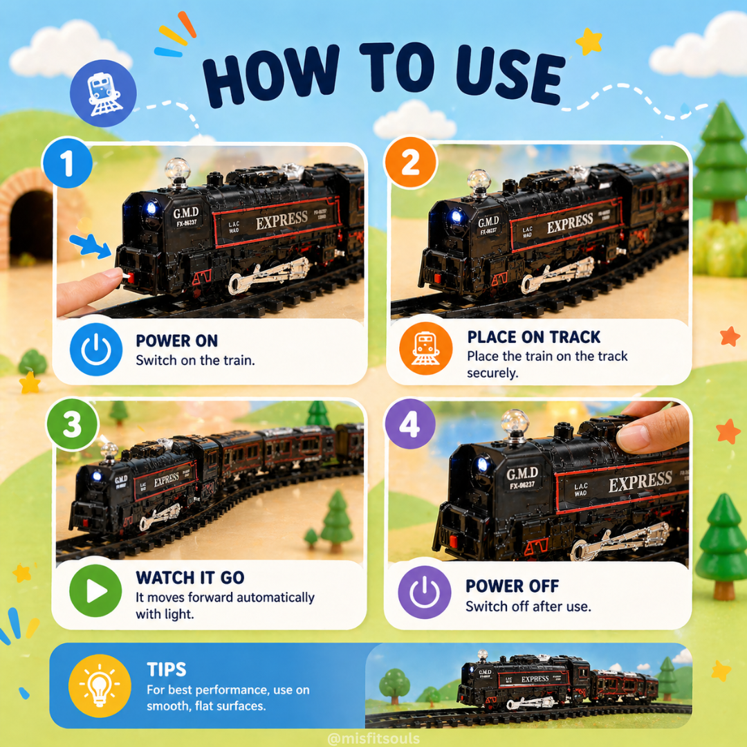 Misfit SmokeRail Express™ – Light, Sound & Steam Train Set