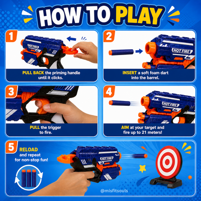 BlazeStorm Rapid Pull Soft Bullet Pistol Blaster