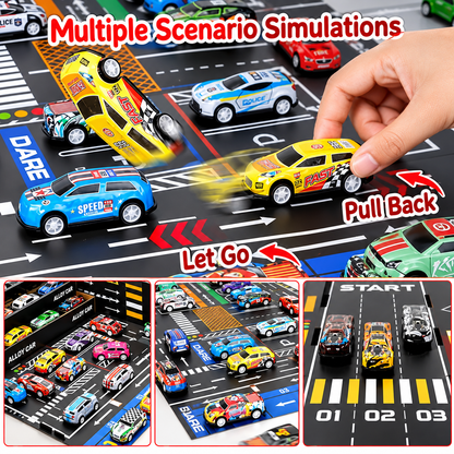 Misfit TurboTrack 48-Piece Die-Cast Car Collection with Storage Box