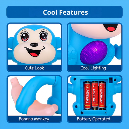 Misfit BoogieBanana™ Dancing Monkey Toy with Vibrant Light Effect & Musical Sound