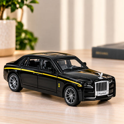 Misfit Die-Cast Black Rolls Royce Phantom Metal Car Toy for Kids | Pull Back Action
