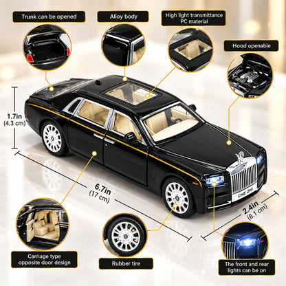 Misfit Die-Cast Black Rolls Royce Phantom Metal Car Toy for Kids | Pull Back Action