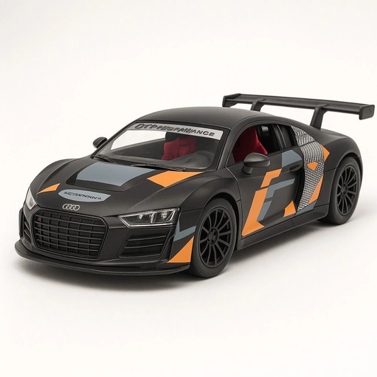 Misfit Die-Cast Audi R8 Black Metal Car Toy for Kids | Pull Back Action