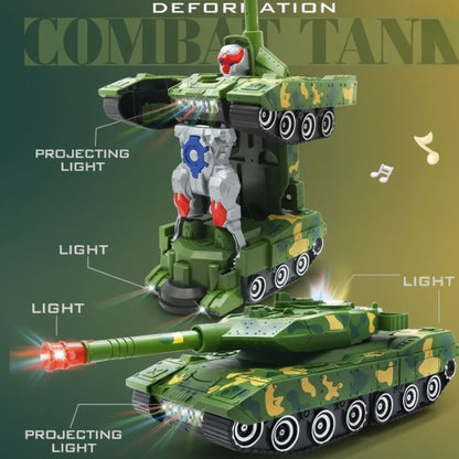 Misfit 2-in-1 Transforming Army Tank Robot with Lights, Music & Bump Function