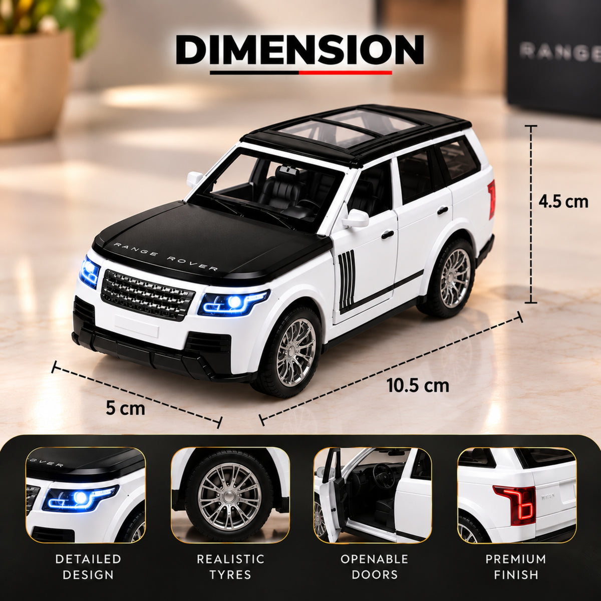 Misfit Die-Cast Range Rover-style Metal Car Toy for Kids | Pull Back Action
