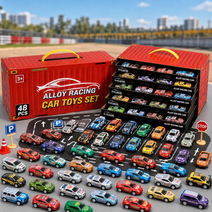 Misfit TurboTrack 48-Piece Die-Cast Car Collection with Storage Box