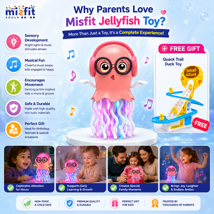 Misfit Jellyfish™ Dancing Toy + FREE QuackTrail™ Musical Duck Stairway Toy