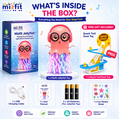 Misfit Jellyfish™ Dancing Toy + FREE QuackTrail™ Musical Duck Stairway Toy