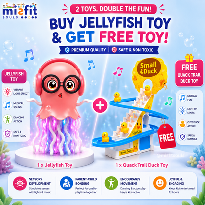 Misfit Jellyfish™ Dancing Toy + FREE QuackTrail™ Musical Duck Stairway Toy