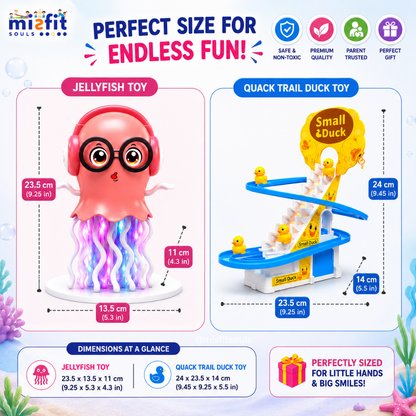 Misfit Jellyfish™ Dancing Toy + FREE QuackTrail™ Musical Duck Stairway Toy