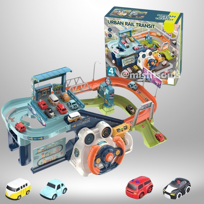 Rail Adventure track with 4 cars- Electric & Manual Playset