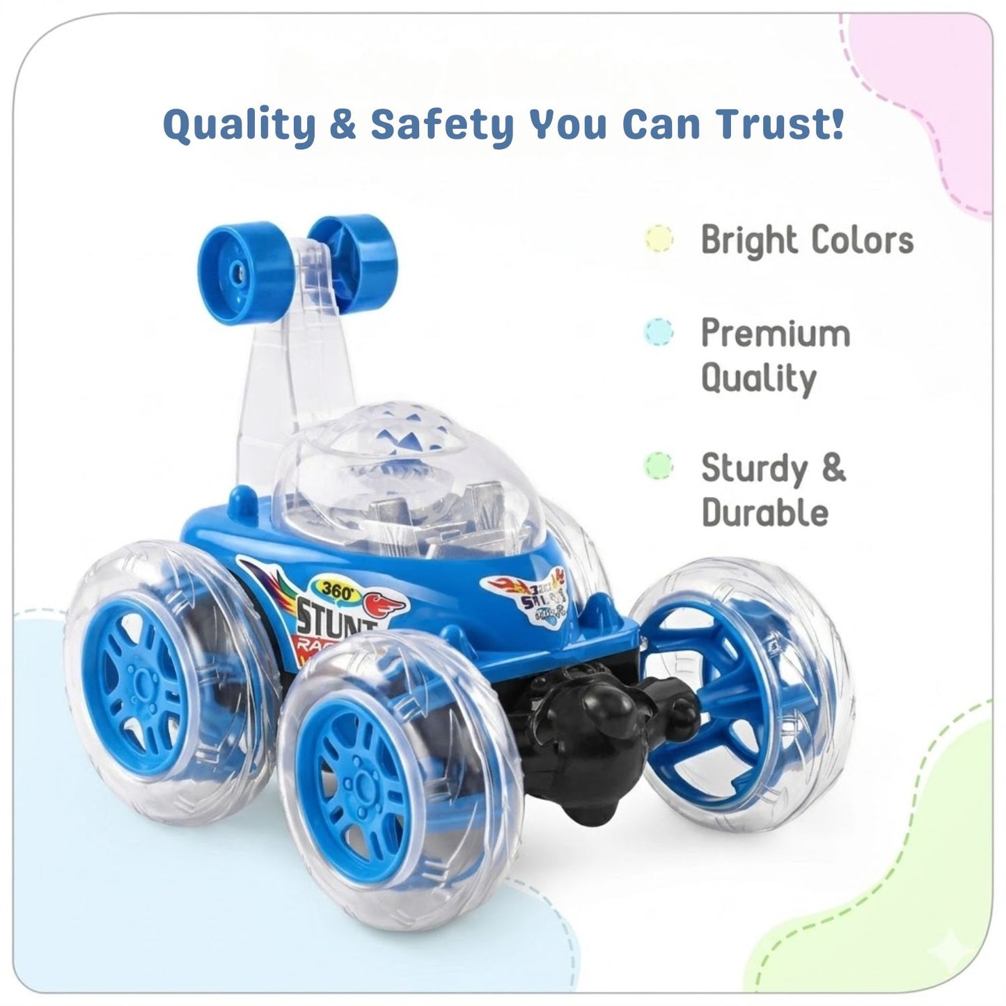 MagicWheels™ Rechargeable 360° Stunt Car Toy with Remote & USB Cable