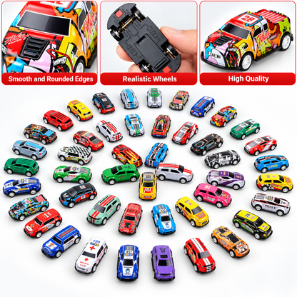 Misfit TurboTrack 48-Piece Die-Cast Car Collection with Storage Box