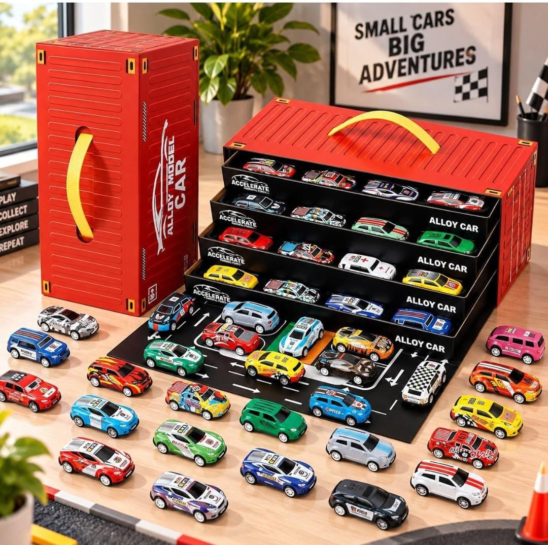 Misfit TurboTrack 48-Piece Die-Cast Car Collection with Storage Box