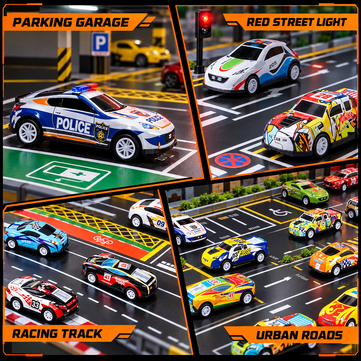 Misfit TurboTrack 48-Piece Die-Cast Car Collection with Storage Box